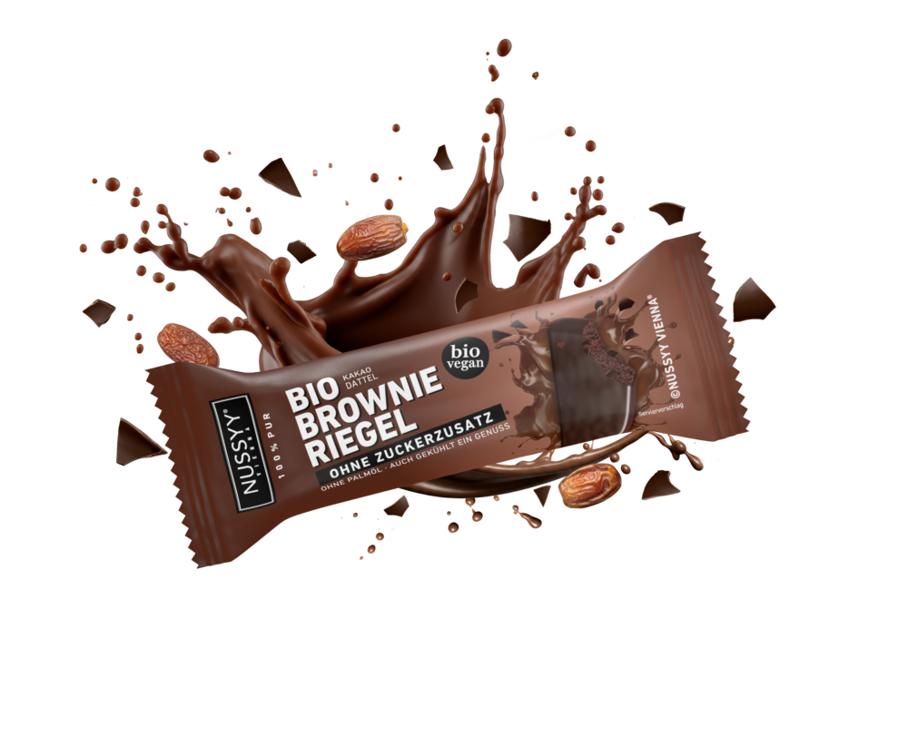 NUSSYY® BIO BROWNIE RIEGEL 90 G – BIO Brownie Riegel mit Datteln und Kakao